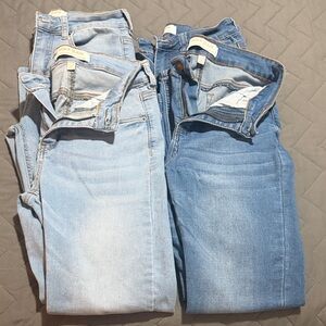 Wax Jeans Women's Skinny Jeans in Light and Dark Blue